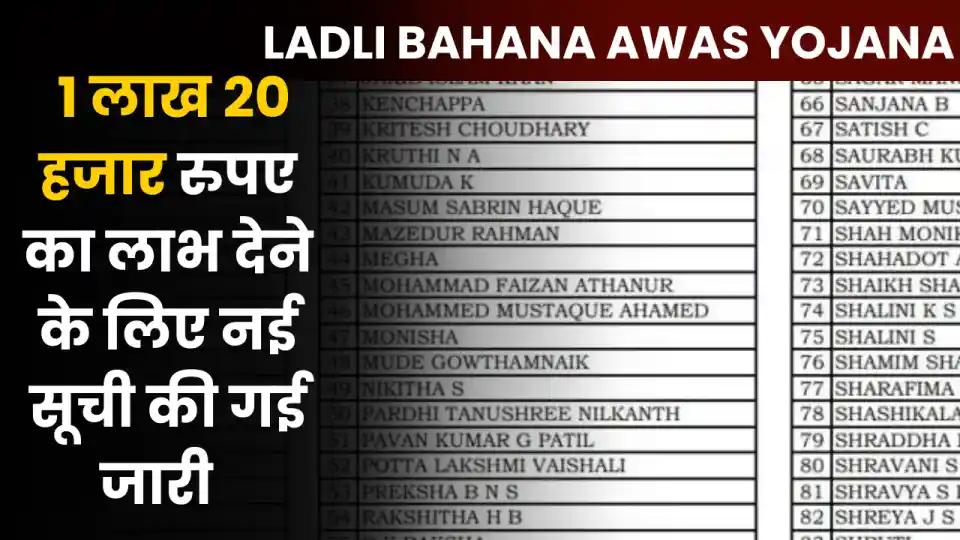 Ladli Bahana Awas Yojana List